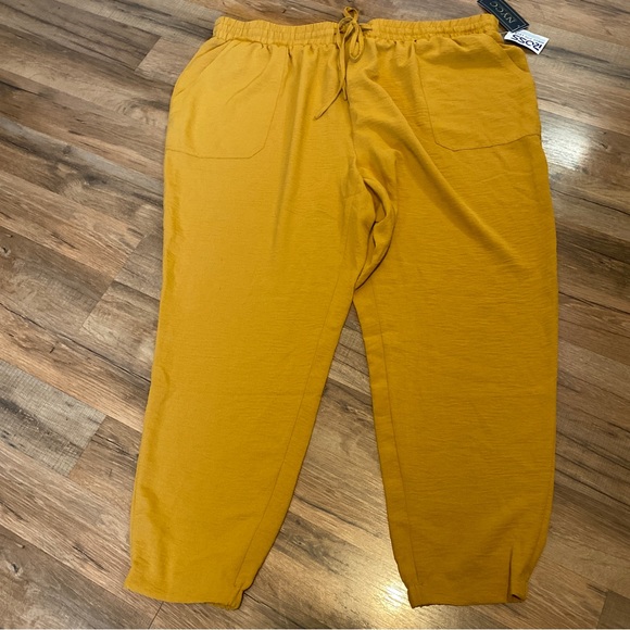 Plus Size 3x pants Draw String Bottoms Mustard - Picture 5 of 6